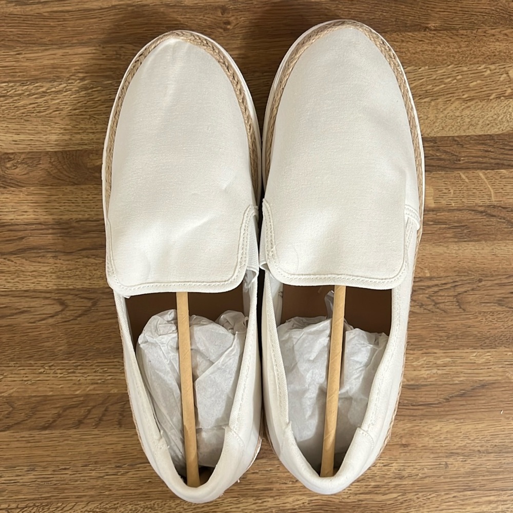 NWT Torrid Ivory Canvas Slip-On Espadrille Sneaker 12WW